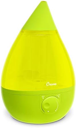 Crane Ultrasonic Cool Mist Humidifier for Bedroom, Baby Nursery, Kids Room, Plants, or Office, Large 1 Gallon Tank, Filter Optional, Green by Crane