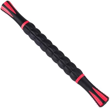 Massage Roller Stick,Muscle Roller Stick for Athletes, Liposuction Massage Roller for Lymphatic Drainage, for Relief Muscle Soreness, Trigger Points, Help Runner Legs, Back Recovery (Red & Black) by Inscool