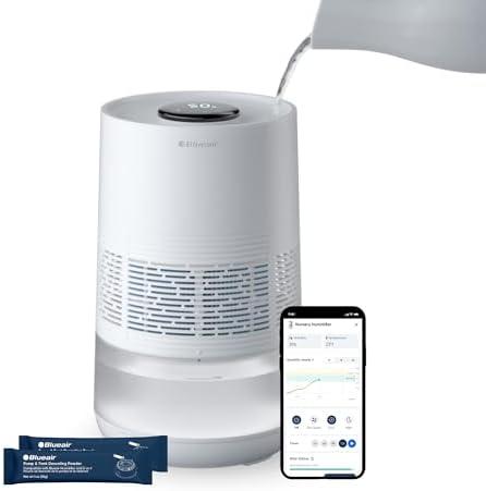 BLUEAIR Premium Smart Humidifier for Large Rooms, Bedrooms, Better Sleep with Evaporative Invisible Mist Tech, Auto Humidify, Easy Top Fill, Smart Control with App, Touchscreen, 3.5L Tank for 48 hours by Unknown