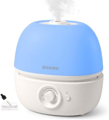 BOXING 3L Cool Mist Humidifier for Bedroom, Top Fill, Quiet, Night Light by BOXING
