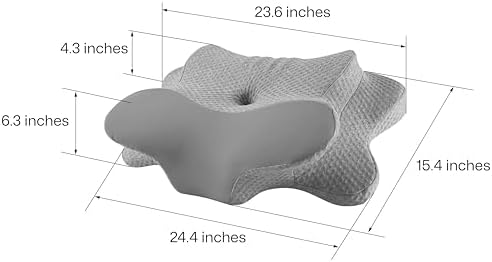 Cervical Neck Pillow - Memory Foam Pillow for Pain Relief Sleeping, Ergonomic Neck Support Contour Pillows for Side Back Stomach Sleepers,Orthopedic Breathable Pillowcase (Grey) - Image 2