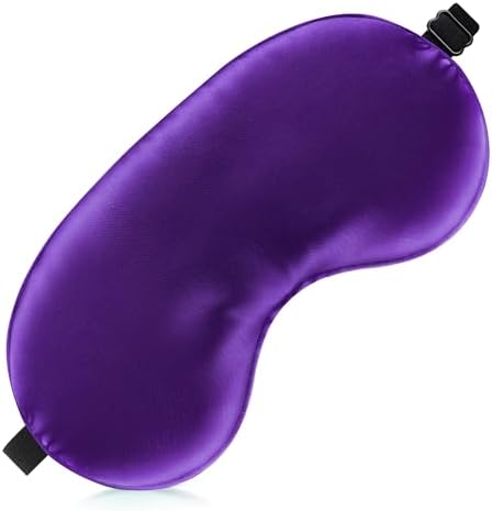 Sleep Mask Silk Eye Mask for Men Sleeping Mask, Adjustable Elastic Strap for Night Shading Sleep Mask, Soft and Comfortable for Both Men and Women (Purple, 2 Packs) by Unknown