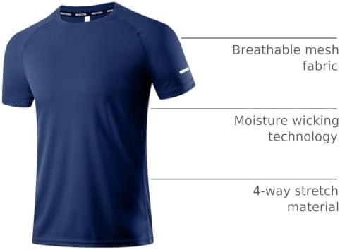 Boyzn 1, 3, 5 or 7 Pack Men's Workout Running Shirts, Dry Fit Moisture Wicking T-Shirt, Gym Athletic Short Sleeve Tee Shirts - Image 4