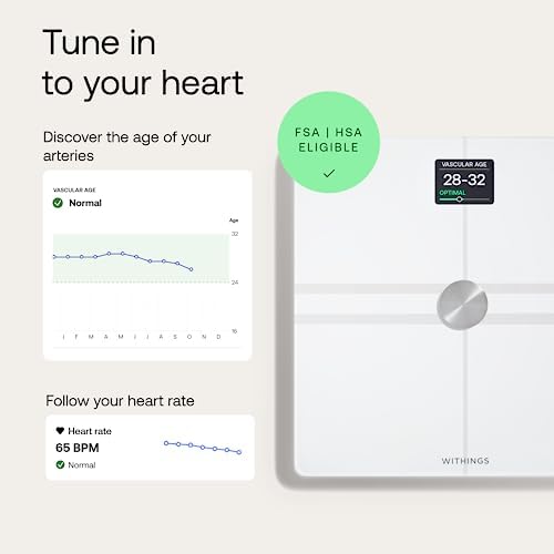 WITHINGS Body Comp WLAN Smart Scales with Full Body Analysis Including Fat Content, Muscle Mass, Bone Density, Visceral Fat, Digital Personal Scales/Body Fat Scales with Bluetooth - Image 3