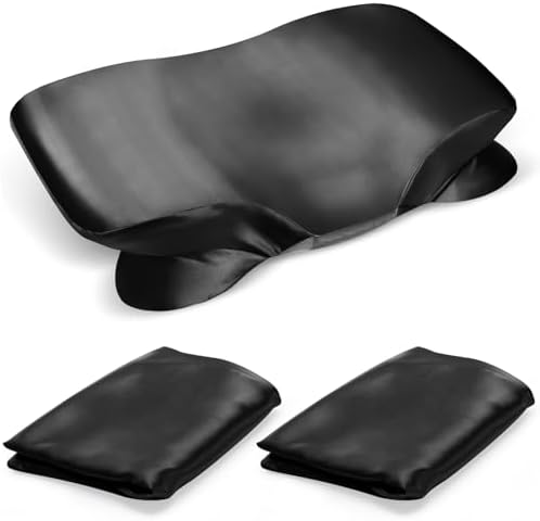2 Pack Satin Pillowcase for Zelimun Cervical Pillow, Contour Pillow Case Cover, Soft Pillowcase Cover with Zipper (Black) by WelcometoZelimun