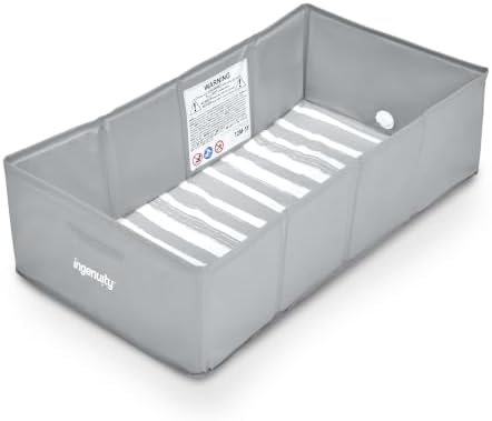 Ingenuity Tuckaway Toddler Folding Tub, Converts Shower to Tub, Folds to Store, Easy to Clean, No Assembly Required, Portable Baby Bathtub for Travel, 12M-5Y, Gray - Image 5