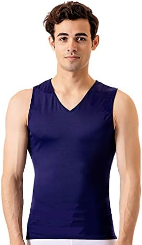 Insta Slim Mens Compression Sleeveless V Neck Muscle Shirt- Slimming Body Shaper Undershirt by InstaSlim