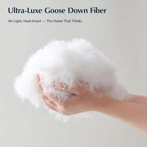 PACIFIC COAST Goose Down Fiber Comforters Oversized Queen Duvet Insert, All Season White Comforter, 3D Hidden-Stitch Baffle Box Design, 8 Tabs, Gifts for Women/Men, Extra Fluffy Luxury Duvet (98"x98") - Image 3