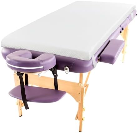 HOMBYS Memory Foam Massage Bed Mattress Topper, Non-Slip Lash Bed Table Mattress Topper with Removable Cover and Holding Elastic Bands, Cushion Only, White, 73"x29"x2" by HOMBYS