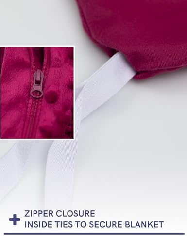 YnM Fuzzy Duvet Cover for Weighted Blankets (Red, 41''x60'') - Image 3