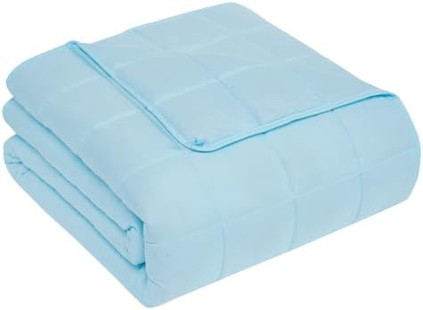 CuteKing Weighted Blanket for Adults: Weighted Blanket with Premium Glass Beads - Breathable Heavy Blanket for Comfort Sleep - Thick Blanket for Adult All Season (20lbs, 48"x72", Light Blue) by CuteKing