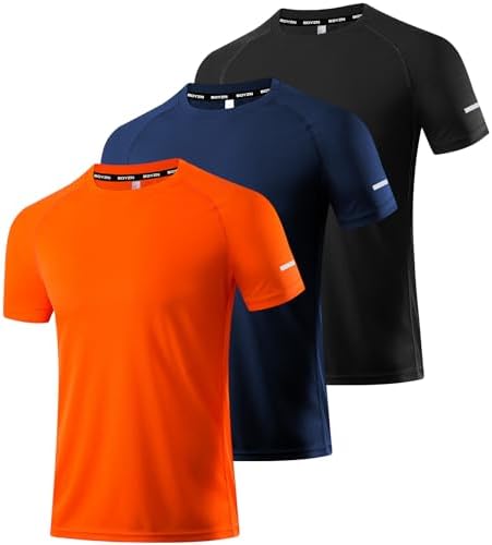 Boyzn 1, 3, 5 or 7 Pack Men's Workout Running Shirts, Dry Fit Moisture Wicking T-Shirt, Gym Athletic Short Sleeve Tee Shirts by Boyzn