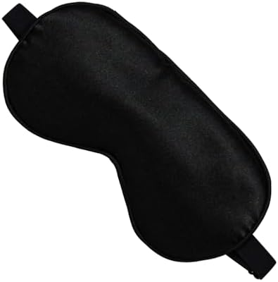 Silk Sleep Mask, Black, Adjustable Strap for Light Blocking, Travel Rest, Puffy Eyes Relief, Single Pack (Black) by Unknown