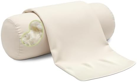 Bean Products Natural Organic Cotton Kapok Neck Roll & Case 5" Dia x 14" by BeanProducts
