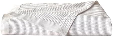 Great Bay Home 100% Cotton Blanket for Twin Size Bed | Lightweight and Breathable Waffle Weave Blankets for Summer & Spring | Versatile, Layering White Bed Blanket, White, 90x66 inches - Image 3