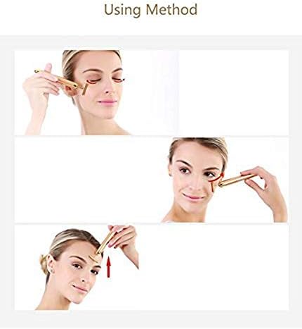 Beauty Bar 24k Golden Pulse Facial Massager, T-Shape Electric Sign Face Massage Tools for Sensitive Skin Face Pull Tight Firming Lift - Image 4