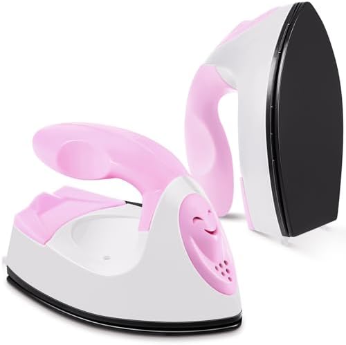 Honoson Mini Craft Iron with Charging Base Tiny,Light Pink,White by Honoson