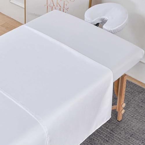 MRJ Soft 3 Piece Set Microfiber Massage Sheet Set,for Massage Tables,Includes Massage Flat Sheet,Massage Fitted Sheet and Face Rest Cover,White by MRJ-EmbracetheRemarkable