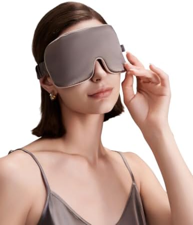 Luxurious 100% Mulberry Silk Sleep Eye Mask Blackout, Mocha Brown by ZHEJIN