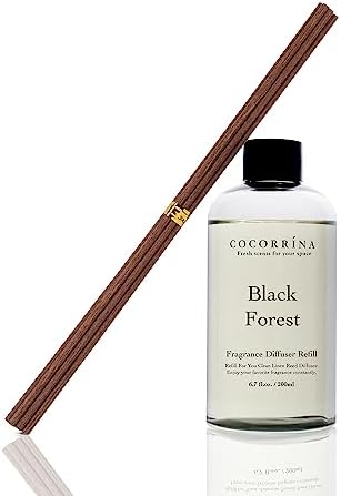 Cocorrína Refill - Black Forest Scented Reed Diffuser Oil with 8 Sticks, Home Fragrance for Bedroom, Bathroom, Oil Diffuser Home Décor, 6.7 oz. (200 ml) by COCORR%C3%8DNA