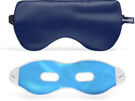 ASUTRA Silk Eye Pillow for Sleep, Navy - Filled w/Lavender Buds (One Size) by ASUTRAASUWD