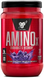 BSN Amino X Recovery Powder with BCAAs, Zero Sugar, Grape, 30 Servings by BSN