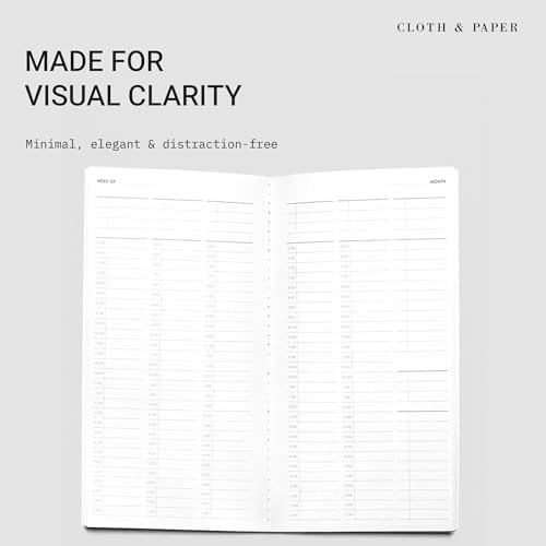 Cloth & Paper Travel Notebook | Time Blocking Planner – Bordeaux | Pocket Plus Daily Schedule Planner 3.2" x 6" | 30 Minute Time Block Layout for Planning, Scheduling & Productivity – Soft Touch Cover - Image 2