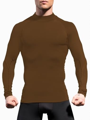 SPVISE Men's Compression Shirts Long Sleeve Mock Turtleneck Workout Tops - Image 7