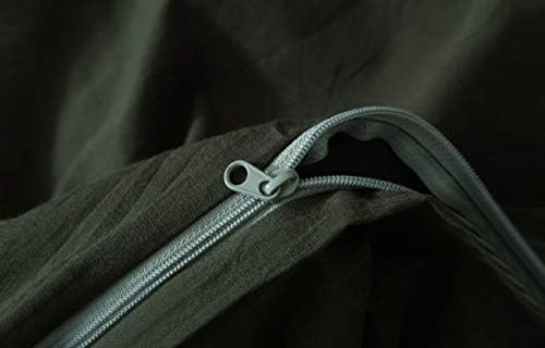 F.Y.Dreams 100% Washed Cotton Duvet Cover for Weighted Blanket 48x72 inches with 16 Ties, Zipper on Long Side/Forrest Green/Just Duvet Cover - Image 3