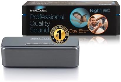 Sound Oasis Stereo Bluetooth Sound Machine for Sleep and Tinnitus Masking, 20 Non-Looping Soothing Sounds Plus Pink Noise, Hi-Fidelity Speakers, Portable Sound Therapy for Home, Baby, Office or Travel by SoundOasis