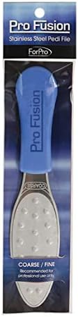 ForPro Pro Fusion Stainless Steel Pedi File - Coarse, Double-Sided Professional Quality - Blue Handle Pedicure File for Heels and Feet - 8.25” L - Image 3