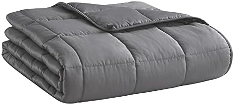 L'AGRATY Weighted Blanket Queen Size（22lbs, 60"x80"） Cooling Heavy Blanket Microfiber for Adults Breathable Big Weighted Throw Blanket for Summer Fall Winter, Grey by LAGRATY