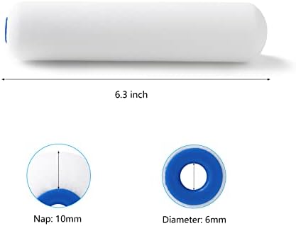 Mister Rui Foam Paint Roller Cover, 6 Inch Sponge Paint Roller Sleeve, Pack of 10, Foam of Premium Quality Can Be Used with Water and Oil Based Paints - Image 3