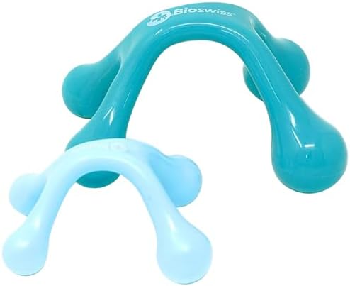 BioSwiss 2-Pack Handheld Full Body Massager, 4-Leg Pressure Point Tool for Back, Neck, and Shoulder, Includes 1 Large and 1 Small by Bioswiss
