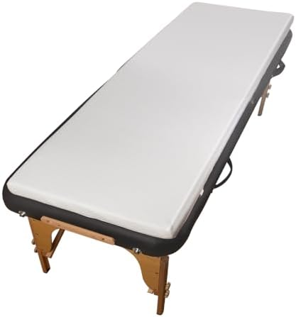 White Lash Bed Topper Memory Foam, 73x24x2 inch, Removable Cover, Non-Slip, For Massage & Beauty by TUOTPE