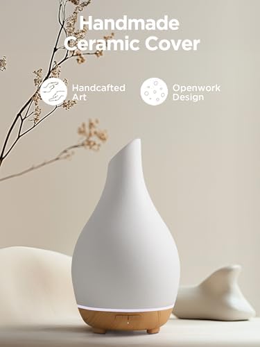 InnoGear 150ml Ceramic Essential Oil Diffuser, Diffusers for Home, White - Image 6