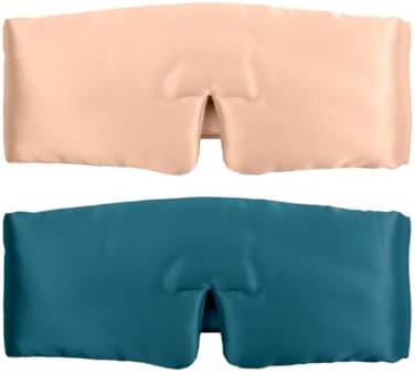 SUNDAYSILKS™ | Adjustable Silk Sleep Mask for Side Sleeper | Cloud-Like Comfort, Weighted for Deep Sleep | Soft Sleep Face Mask for Women & Men, Full Blackout, Cooling Silk Eye Mask for Sleeping (2PK) by ColoradoHomeCo