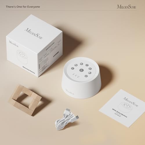 MelodySusie Rechargeable White Noise Machine for Sleep Travel & Salon with Wooden Stand, Sound Machine with 31 Soothing Sounds, Multi-Night Light, 32 Volumes & 4 Timers for Baby Adult - Image 7