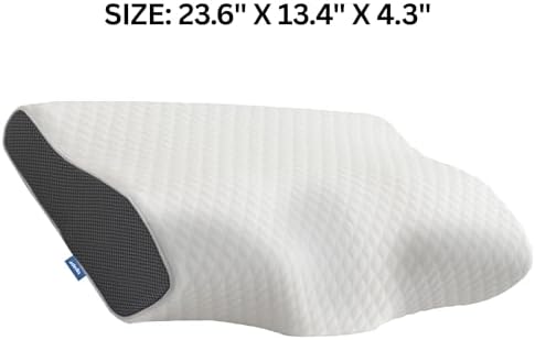 Derila King Cervical Neck Pillow, Memory Foam Contour 23.6 x 13.4 x 4.3 in - Image 2
