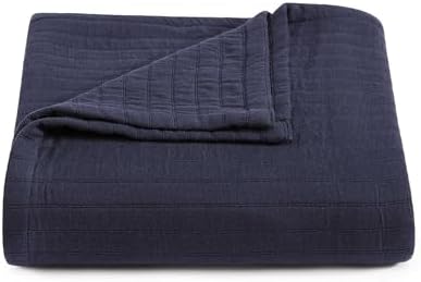 Tommy Hilfiger - King Size Blanket, 100% Woven Cotton Bedding, Medium Weight for Year Round Comfort, Throw Blanket for Couch & Bed (Essential Weave Navy) by Unknown