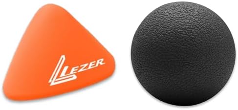 LEZER, Trigger Massage Point, Manual Massage Ball, Muscle Knots Relief Tool, Myofascial Release, Physical Therapy, Plantar Fasciitis, Set of 2 (Orange Trigger and Black Ball) by LEZER