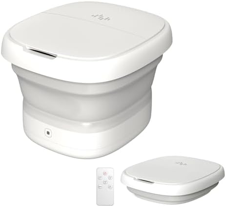 Collapsible Foot Spa Massage with Water and Electricity Separation System,Foot Bath with Three Level Temperature Control,Bubble,Remote,Red Light,Timer,and Four Set Non-Electric Massage Rolls by beici