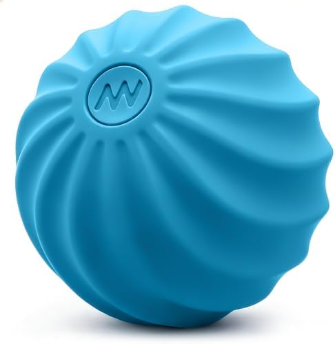2.4" Mini Electric Vibrating Massage Ball, 10-Speed Fitness Yoga Massage Roller for Palm, Hand, Foot, Leg, Neck, Back, Multi-Directional Massage Ball (Blue) by Unknown
