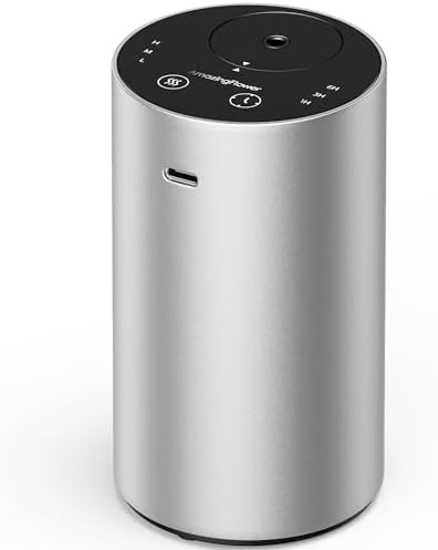 Waterless Essential Oil Diffuser, Rechargeable Car Scent Diffuser, Silver by AMAZINGFLOWER