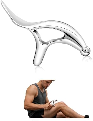ideayard Stainless Steel Massage Tool for Trigger Point & Deep Tissue, Professional Gua Sha Scraper, Muscle Scraper for Neck, Back, Full Body Pain Relief, Thumb Saver Acupressure Tool by ideayard%C2%AE