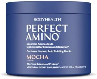 BodyHealth PerfectAmino Powder - BCAA and EAA Powder for Pre and Post Workout - Amino Acid Energy Drink for Men and Women to Support Lean Muscle and Recovery - Mocha - 30 Servings by BodyHealth