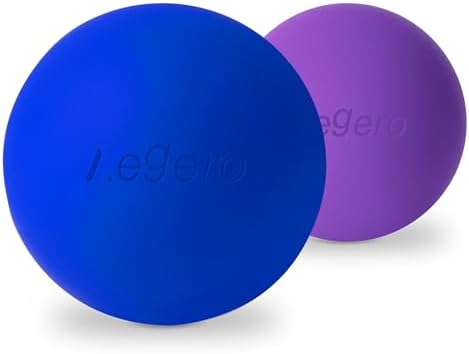 Massage Lacrosse Balls for Myofascial Release,Yoga Deep Tissue Massage,Trigger Point Therapy and Foot Plantar Fasciitis,Muscle Soreness Massager Ball (2Pack,Deep Blue and Purple) by Unknown