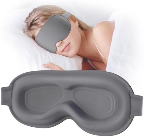 Sleep Mask, EVA BELLE Sleep Masks for Men Women, Zero Eye Pressure 3D Sleeping Mask, 100% Light Blocking Eye Covers with Adjustable Strap for Sleeping Travel Home Nap Rest Memory Foam by Evabelle