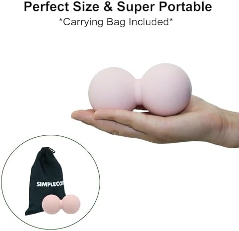 Hard Peanut Massage Ball, Double Ball Peanut Roller, 4.7″×2.4″, Pink - Image 3