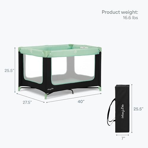 Dream On Me Zodiak Portable Playard, Compact for Travel, Carry Bag, Mint - Image 3